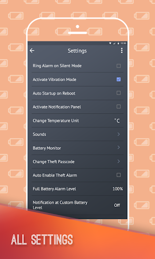 Full Battery Alarm  Theft Alarm