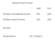 Azeem Biryani House menu 1