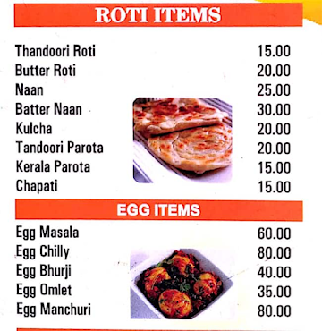 Hotel Shalimar menu 