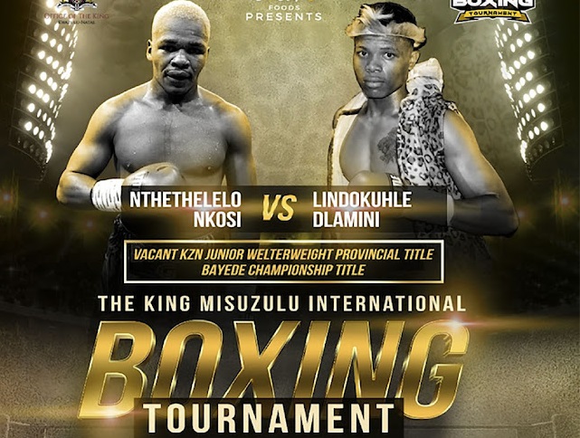 The King Misuzulu International Boxing tournament flyer.