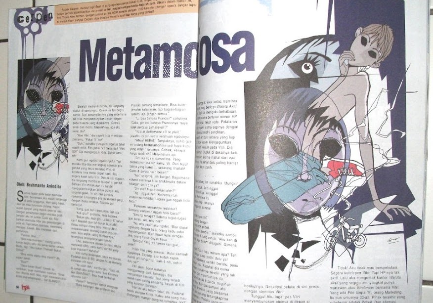 Cerpen Metamorfosa, Majalah Hai edisi Tahun XXX no 19 (8-14 Mei 2006), Rubrik Cerpen, halaman 56-57