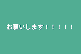 お願いします！！！！！