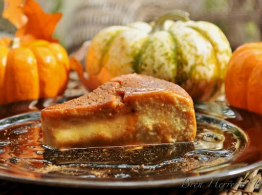 This is a yummy creamy flan ... just enough pumpkin and spice to make it delicious - not enough to overwhelm. A real crowd pleaser among my friends and family. Enjoy!!