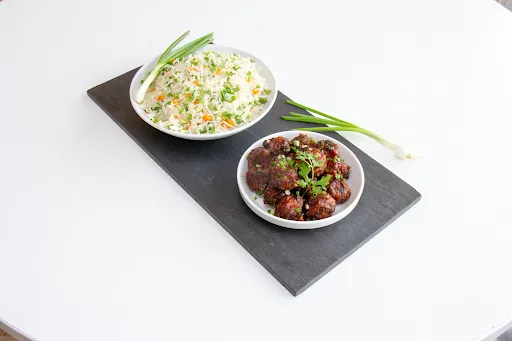 Vegetable Manchurian With Fried Rice