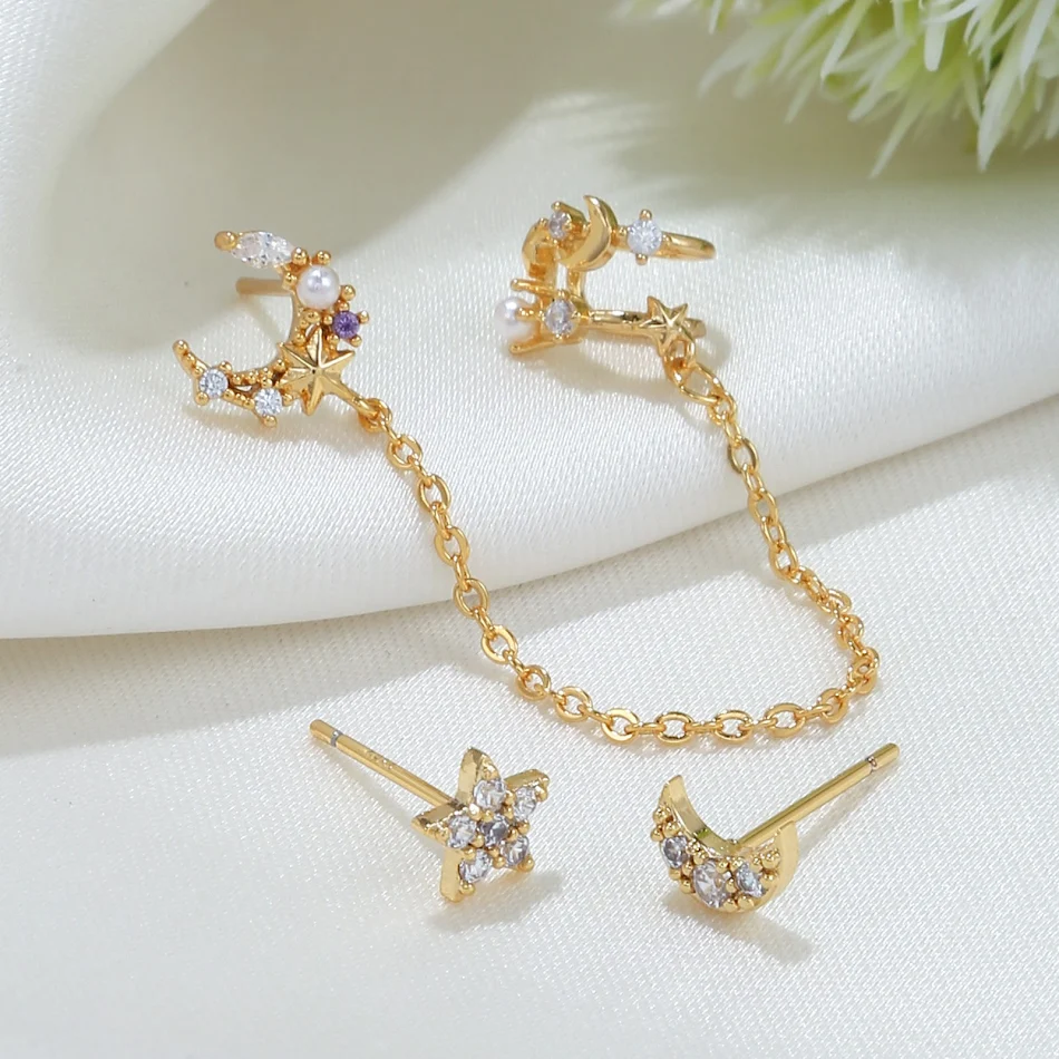 Ensemble de boucles d'oreilles tendance avec aiguille en argent 925. Un accessoire de mode idéal pour compléter votre look avec élégance.