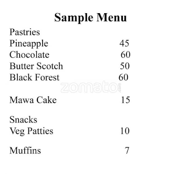 Three Apple Cakes menu 