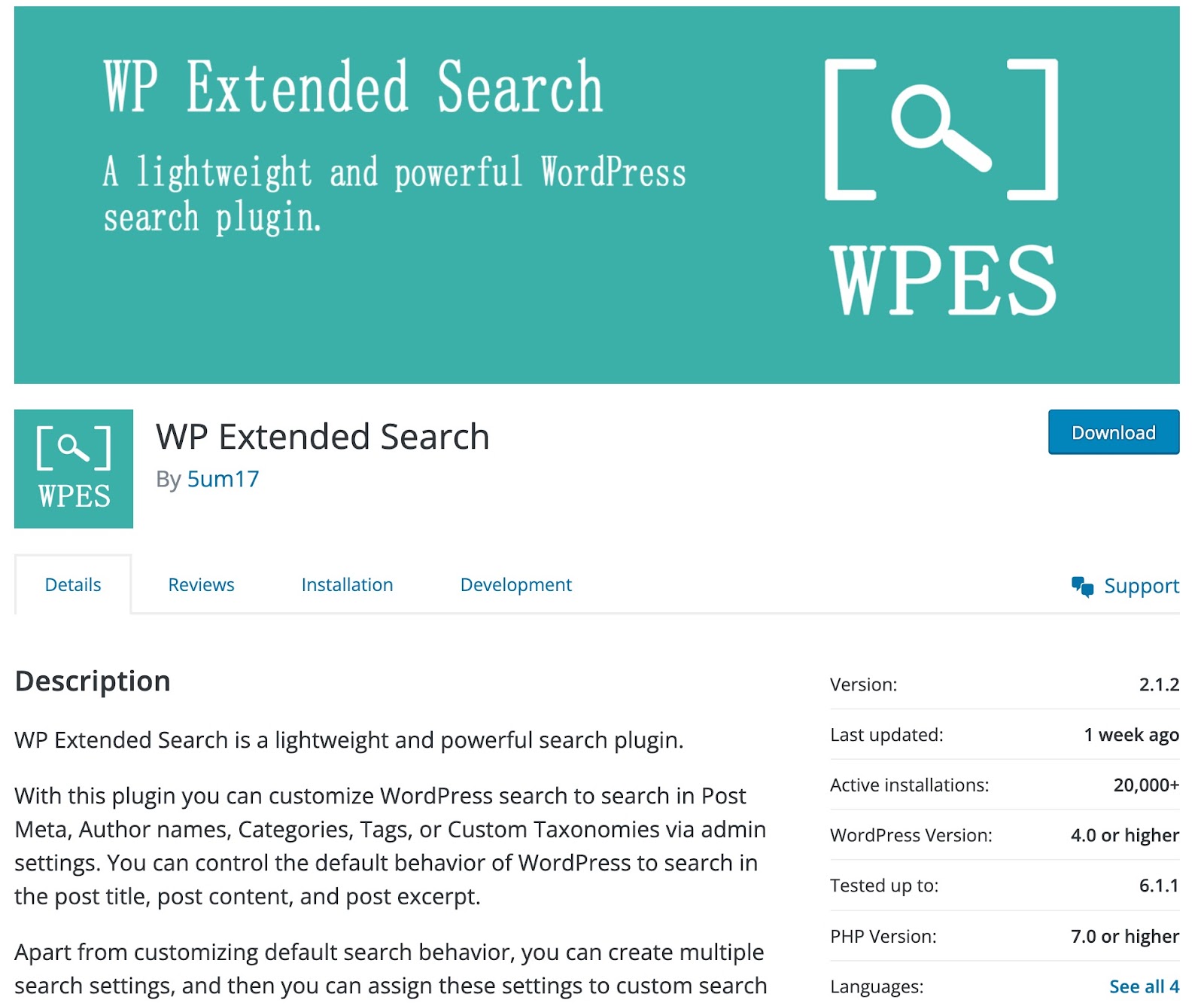 Best WordPress Search Plugin: WP Extended Search