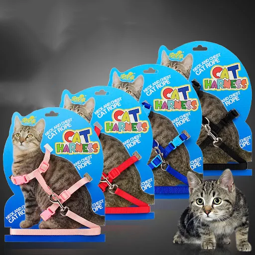 New cat Strap Adjustable vest dog collar walking Leash Small and medium sized pet lead breathable mesh strap for cats an