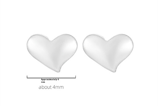 Title 1, Silver Small Heart Stud Earrings for Women, a n...