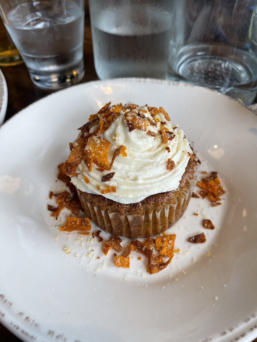 Carrot cupcake on brunch menu