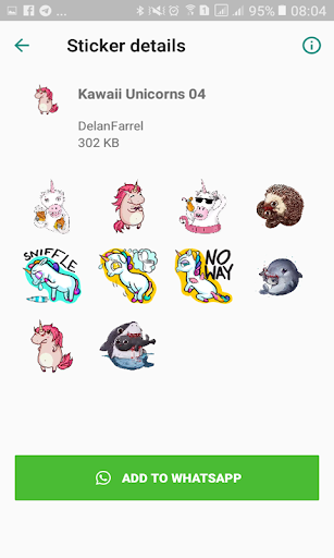 WA Sticker Kawaii Unicorns Pack