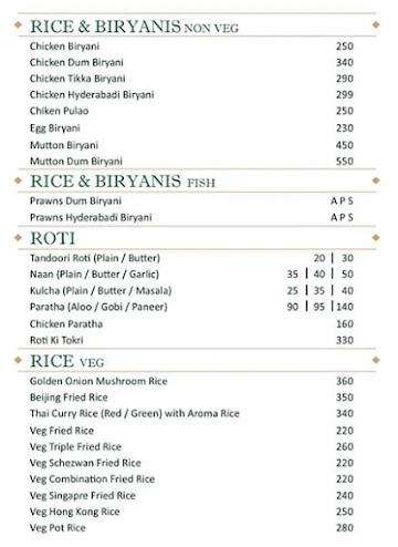 Classic Restaurant & Bar menu 