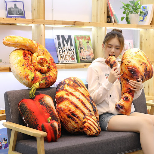 Title 6, Simulation Snack Barbecue Pillow. Experience th...