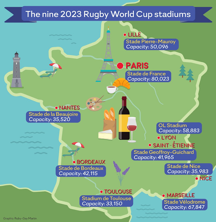 All the 2023 Rugby World Cup stadiums.