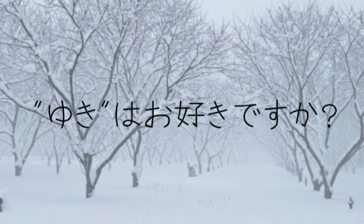 「"ゆき"はお好きですか？＿＿」のメインビジュアル