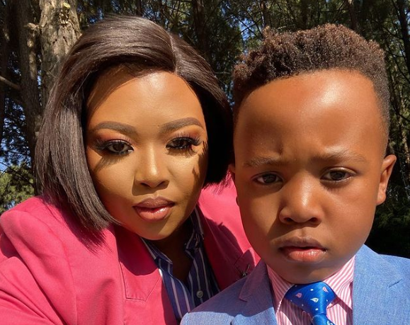 Anele Mdoda's son has been rubbing shoulders with some big celebs.