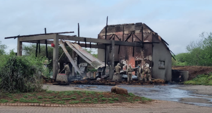 The fuel filling station at Lower Sabie that was gutted by fire.