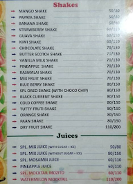 Shiv Shakti Juices And Snacks Corner menu 1