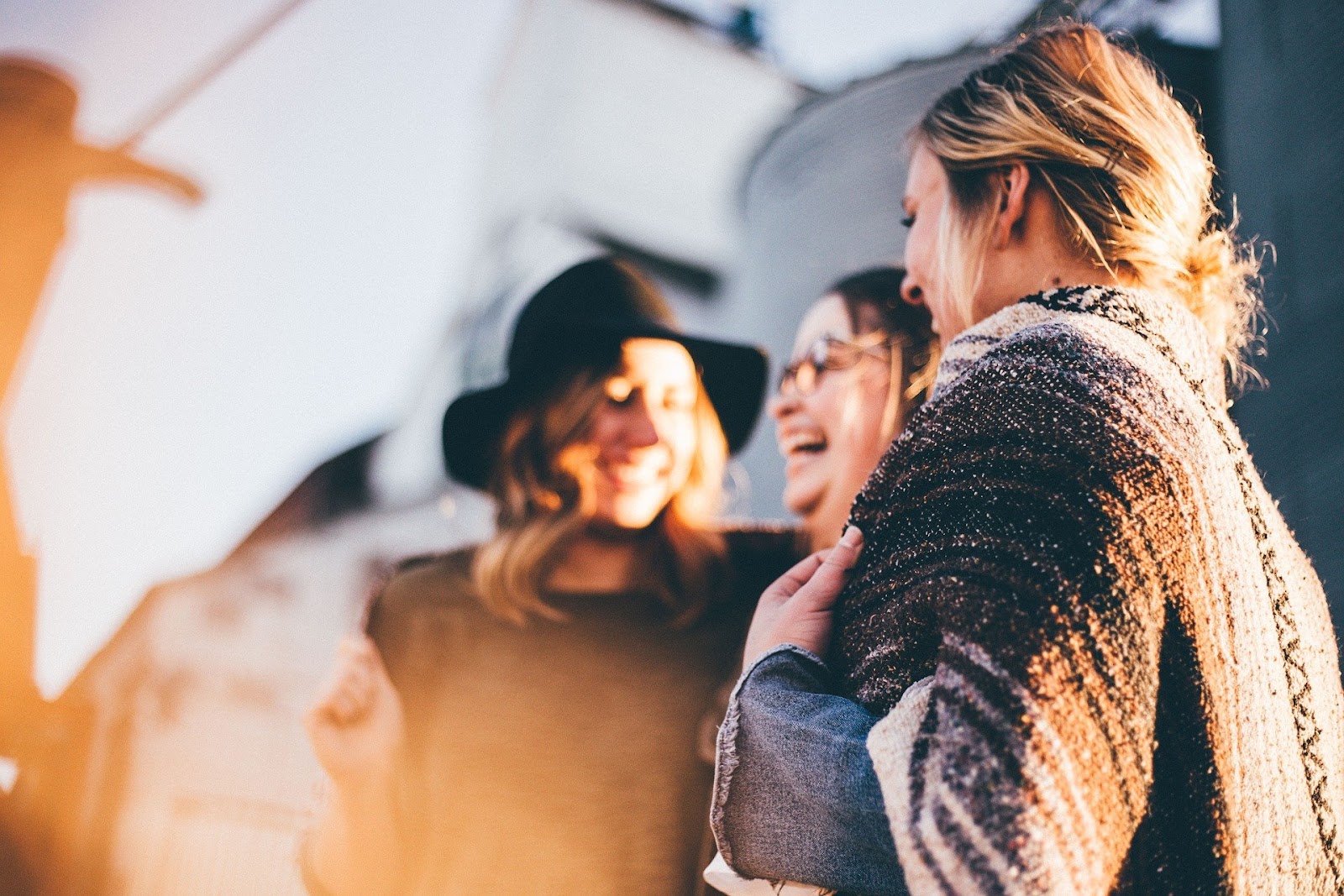 friendly group of women