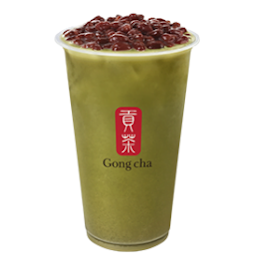 Matcha Milk Tea With Red Bean