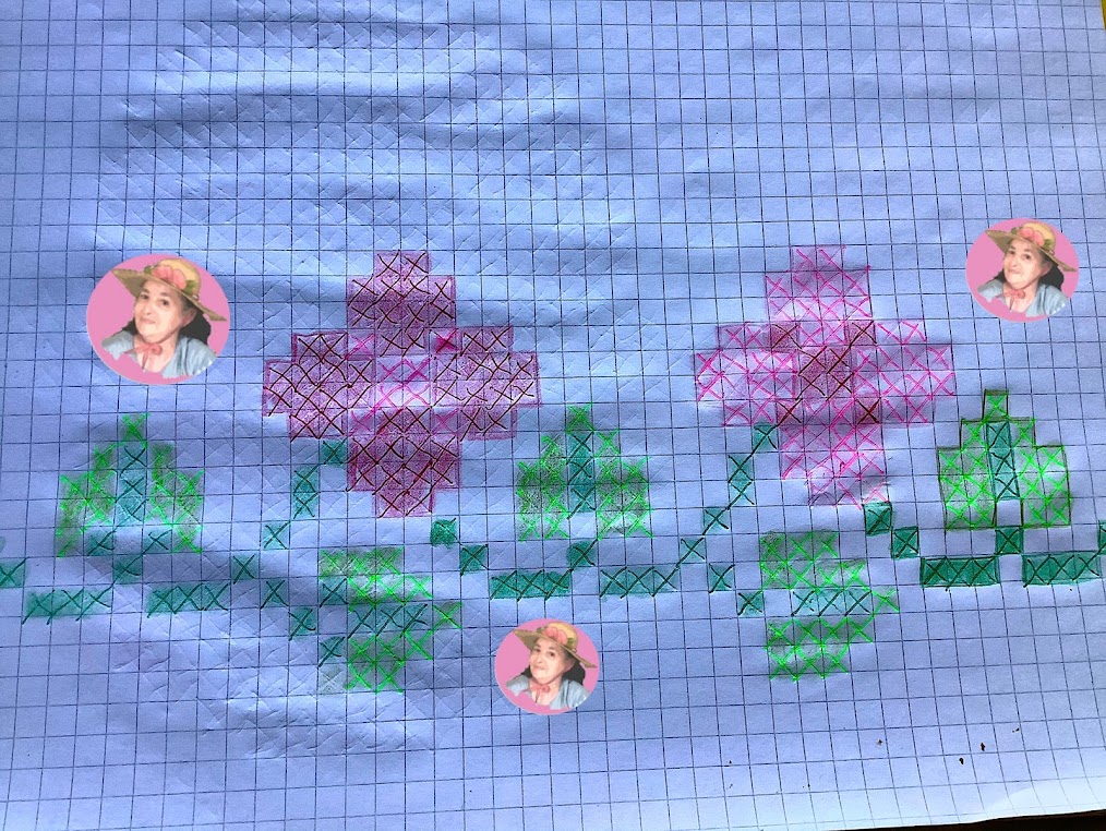 Grafico de guia de rosas en punto de cruz 