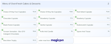 OvenFresh Cakes & Desserts menu 