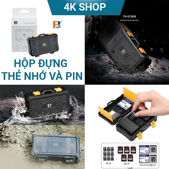 Hộp Đựng Thẻ Nhớ Sd/Tf/Cf/Xqd Và Pin Chống Nước Chống Va Đập Cao Cấp Chính Hãng