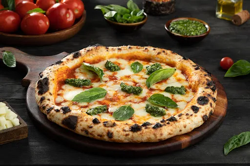 Naples - Margherita Pizza With Pesto Sauce