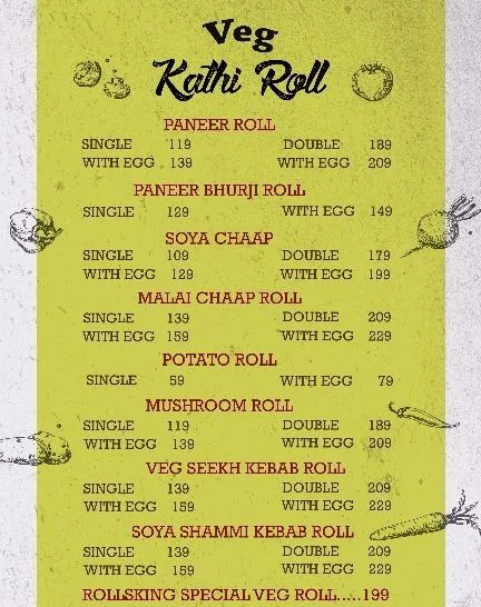 Rolls King menu 