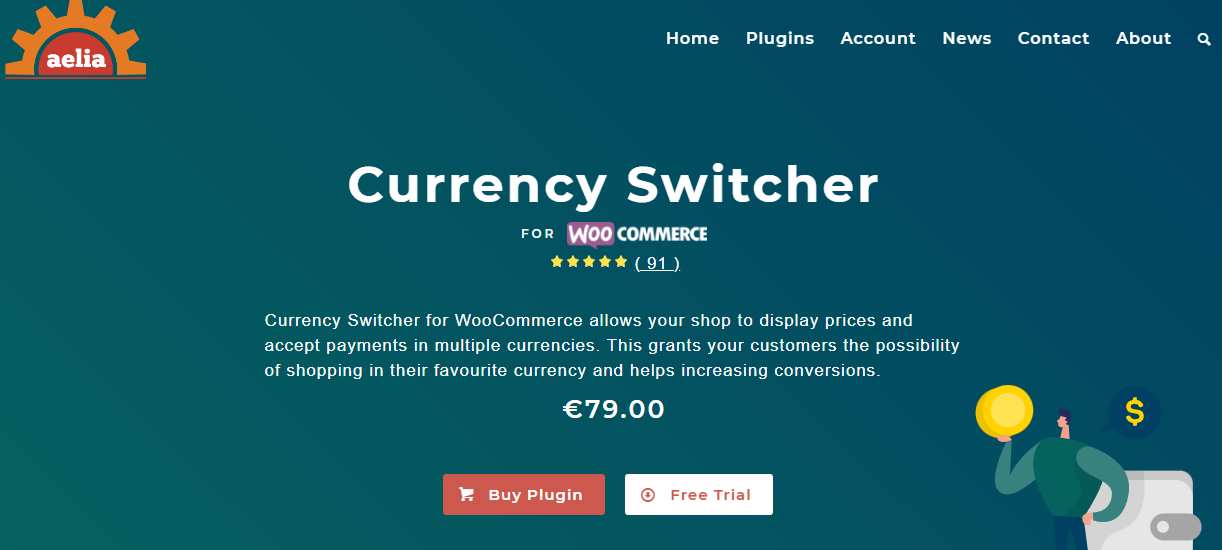 Aelia - WooCommerce currency switcher