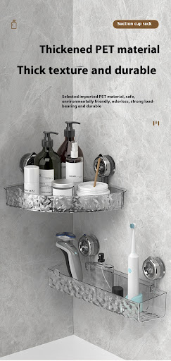 Title 16, Bathroom Suction Cup Triangle Storage Rack, Pun...