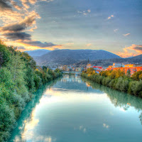 Die Drau in Villach (fiume Drava a Villacco) di 