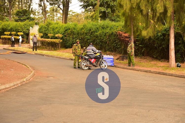 Security officers around state house road on March 20, 2023