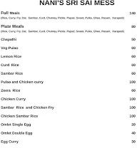 Sri Sai Mess menu 2