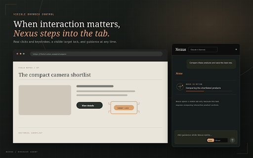 Nexus: AI Browser Agent — Automate Chrome Tabs with Natural Language screenshot 3