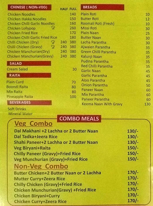 Tandoori King menu 