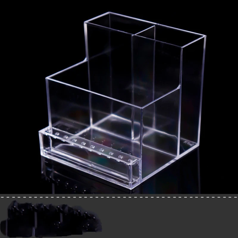 Rack de armazenamento para máquina de polir e caixa organizadora de ferramentas de unha com brocas e pontas de polimento transparentes