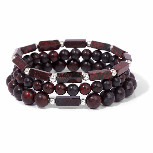 Title 4, Natural Stone Rectangular Bead Bracelet for Men...