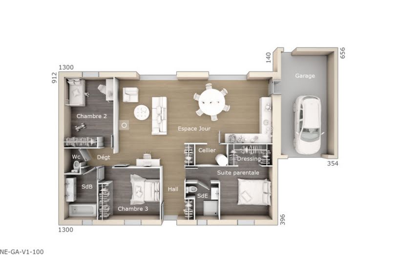  Vente Terrain + Maison - Terrain : 887m² - Maison : 100m² à Saint-Drézéry (34160) 