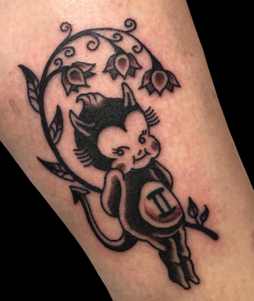 Gemini Kewpie Lily Of The Valley Tattoo