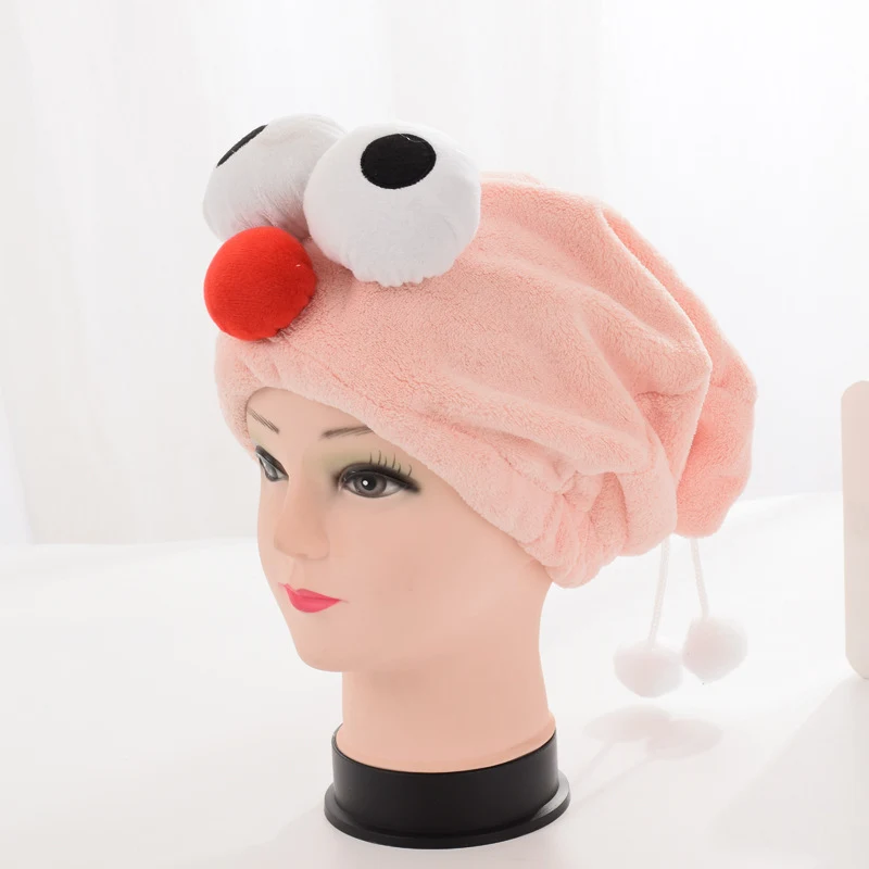 Coral Velvet niedlicher Haar Trockenhaube für Damen mit großen Augen. Schnell und sanft Haare trocknen, bequem für Zuhause.
