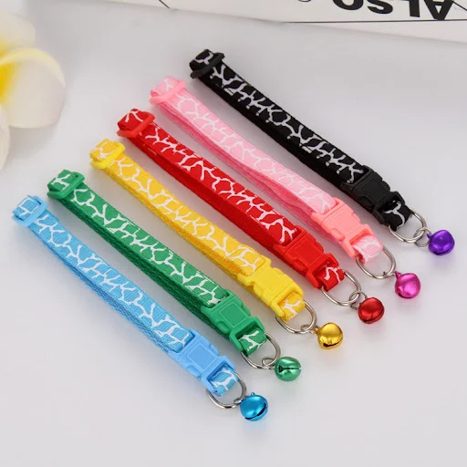 Adjustable Cat Collar with Bell Colorful Safety Pet Collars Cats Supplies Puppy Kitten Buckle Necklace Pet Leash Cat Acc