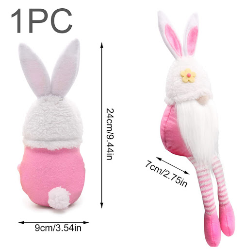 Title 6, Easter Bunny Dwarf Doll Long Legged Doll Decora...
