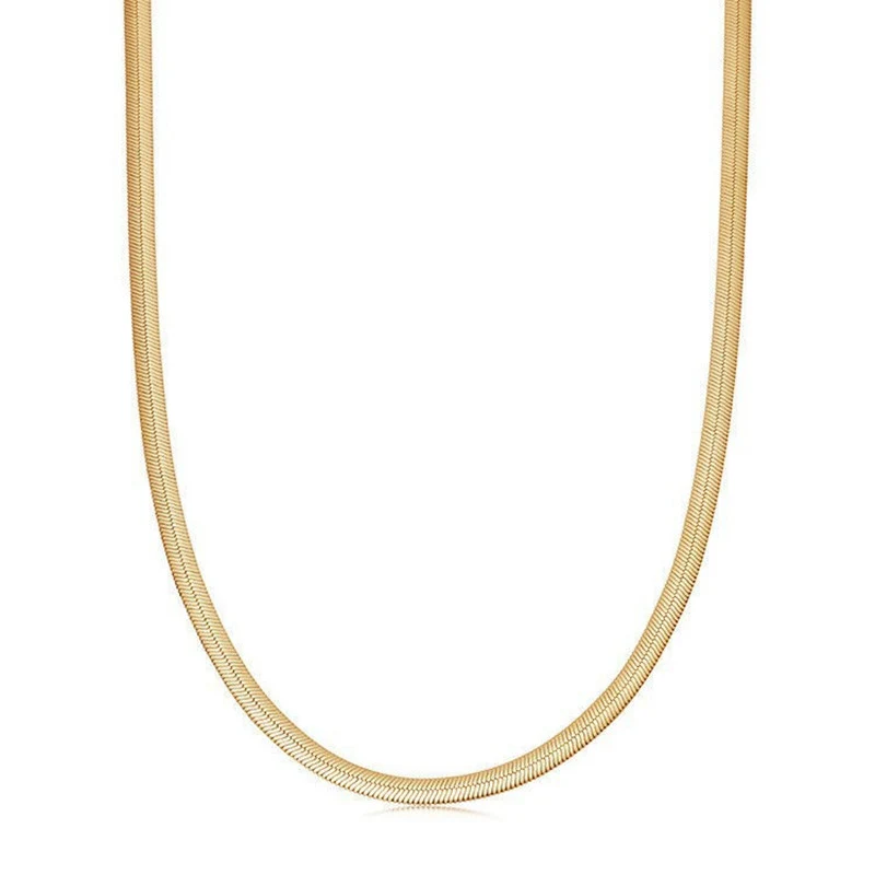 S925 Sterling Zilver Blade Platte Slangenbot Ketting voor Vrouwen. Een elegante ketting voor dagelijks gebruik of een speciale gelegenheid.