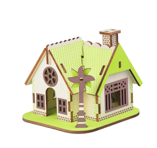 Title 1, 3D wooden puzzle models for building three-dime...