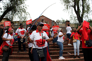 Government employees demonstrated outside the Pinetown magistrate's court, demanding a 10% wage increase.