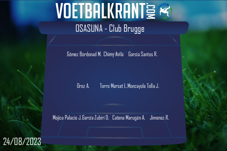Opstelling Club Brugge | Osasuna - Club Brugge (24/08/2023)