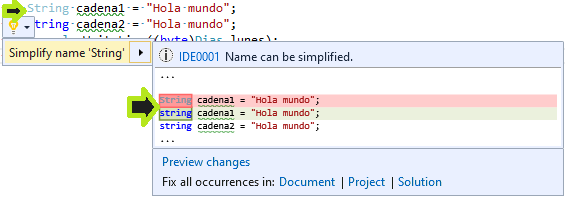 Cambio de String a string visual studio