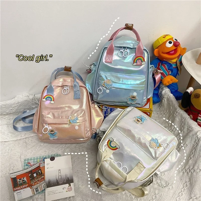 Laserfarbene Umhängetasche im koreanischen und japanischen Stil, vielseitig verwendbar als Geschenk oder Crossbody-Bag. Stilvoll, farbenfroh und praktisch!