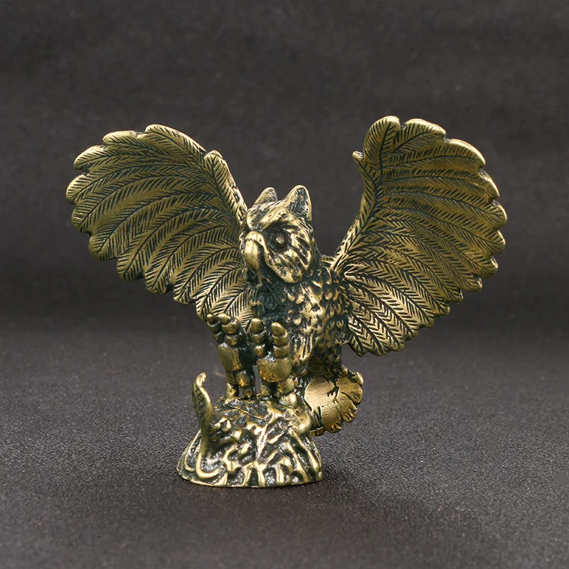 Antique Pure Copper Owl Decorative Crafts, a unique piece for home decor. Adds vintage charm and elegance to any space, 